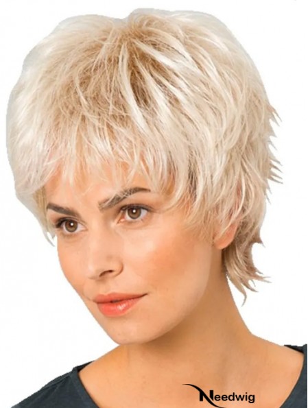 Monofilament Boycuts Blonde High Quality Synthetic Wigs