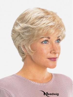 Straight 8 inch Monofilament Synthetic Blonde Short Best Quality Lace Wigs