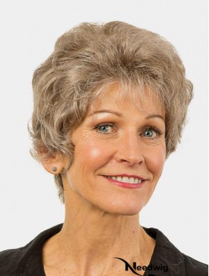 Wavy Brown Monofilament Synthetic Layered 8 inch Modern Short Wigs
