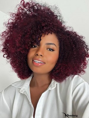 Short Kinky Curly Wigs Side Part Wig Afro Bomb Curly Wig African American