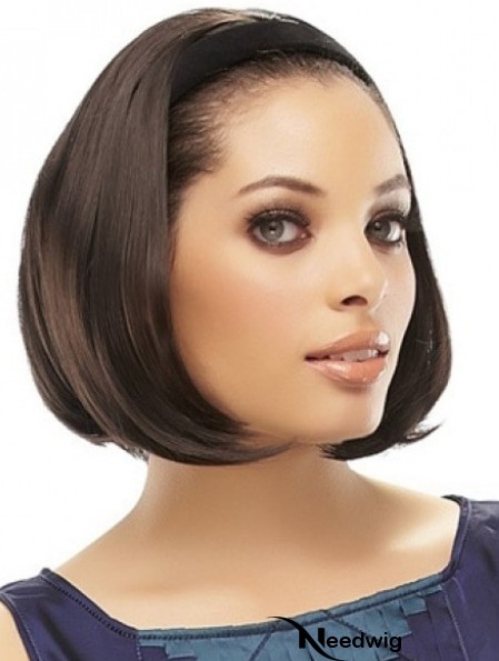 Capless Bobs Straight Headband Synthetic Wigs