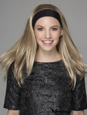 Headband Style Straight Long Blonde Synthetic Wigs