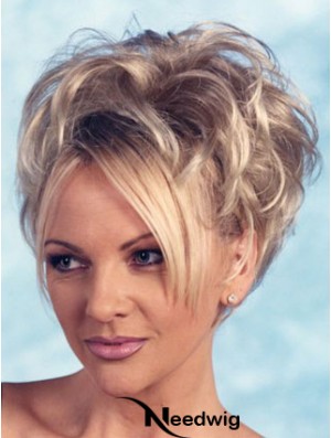 Curly Synthetic Blonde Short Fashion 3/4 Wigs