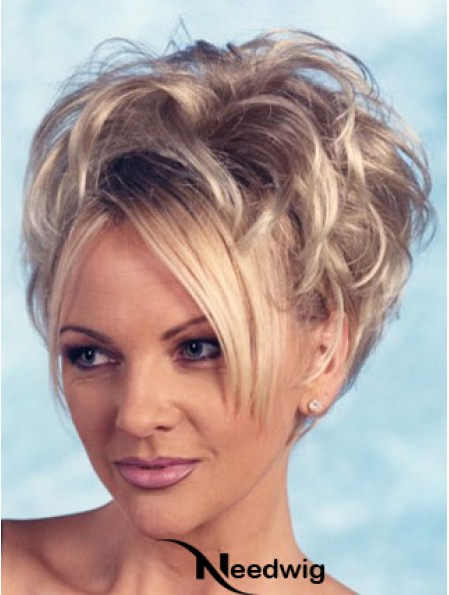Curly Synthetic Blonde Short Fashion 3/4 Wigs