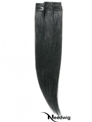 Amazing Black Straight Remy Human Hair Clip In Hair Extensions