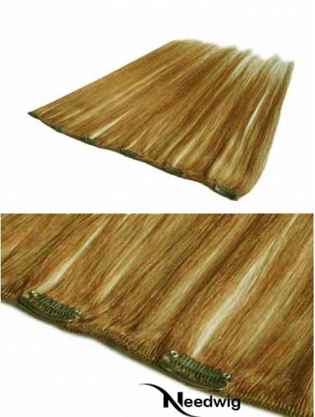 Discount Blonde Straight Remy Human Hair Clip In Hair Extensions