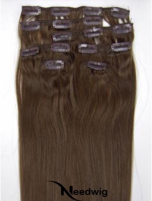 Perfect Brown Straight Remy Human Hair Clip In Hair Extensions