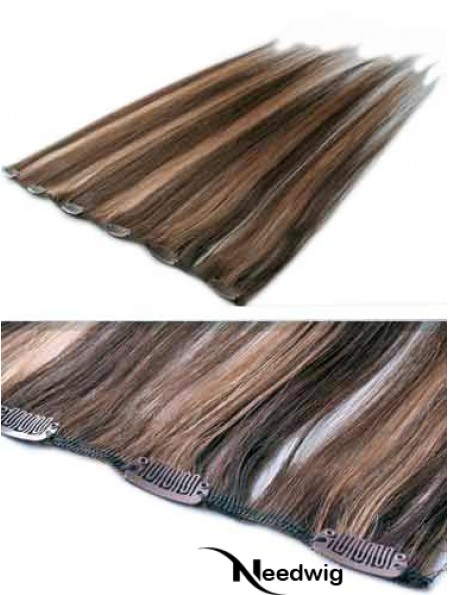 High Quality Brown Straight Remy Human Hair Clip In Hair Extensions