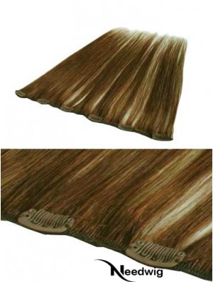 Beautiful Brown Straight Remy Human Hair Clip In Hair Extensions