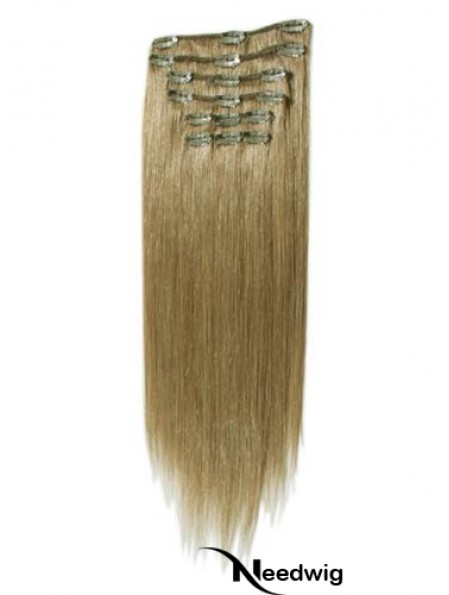 Natural Brown Straight Remy Human Hair Clip In Hair Extensions