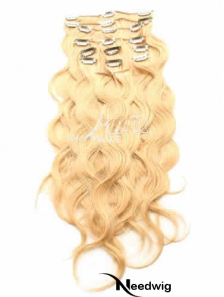 Ideal Blonde Curly Remy Human Hair Clip In Hair Extensions