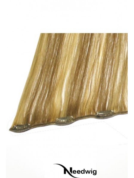 No-Fuss Blonde Straight Remy Human Hair Clip In Hair Extensions