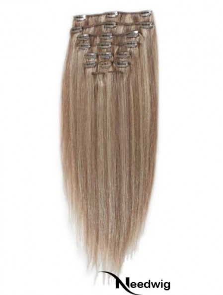Great Blonde Straight Remy Human Hair Clip In Hair Extensions