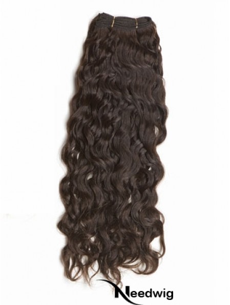 Curly Remy Human Hair Brown New Weft Extensions