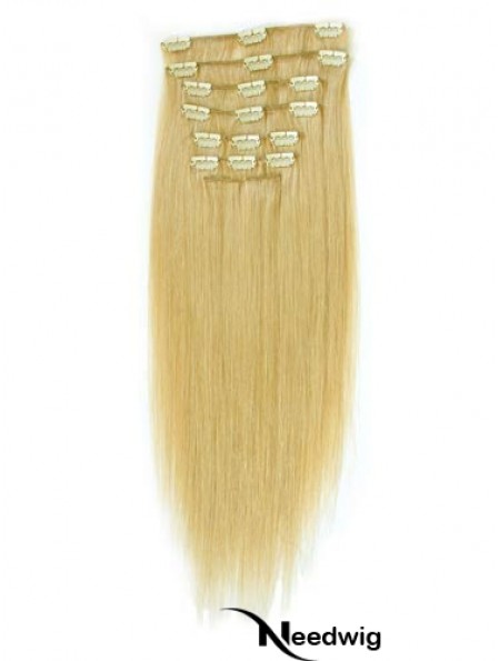 Suitable Blonde Straight Remy Human Hair Clip In Hair Extensions