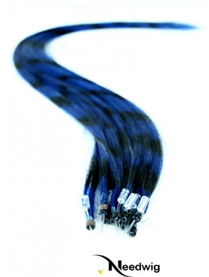 Durable Black Straight Micro Loop Ring Hair Extensions