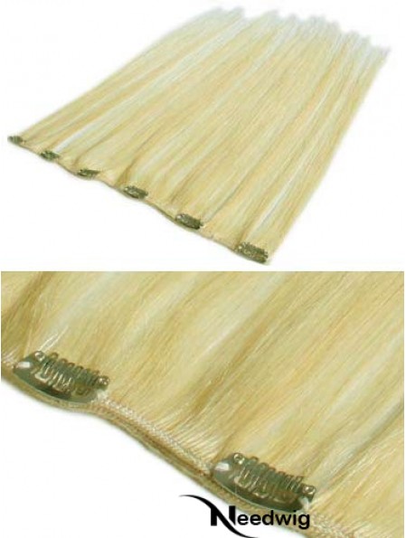 Cheapest Blonde Straight Remy Human Hair Clip In Hair Extensions