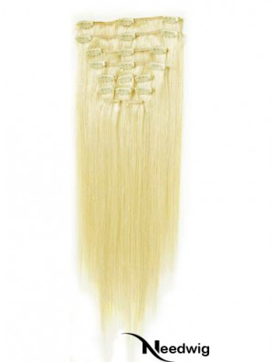 Perfect Blonde Straight Remy Human Hair Clip In Hair Extensions