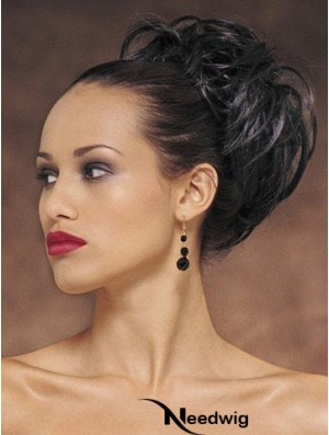 Exquisite Black Wavy Synthetic Clip In Hairpieces