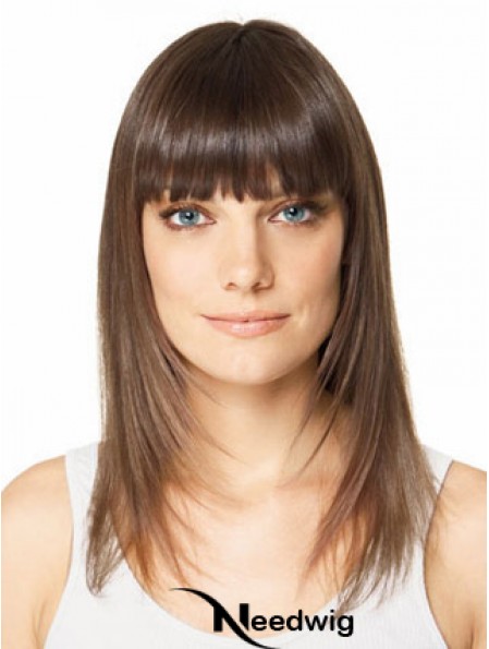 Clip In Hairpieces For Short Hair Brown Color Straight Style