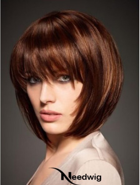 Human Hair Straight Style Chin Length Bobs Cut