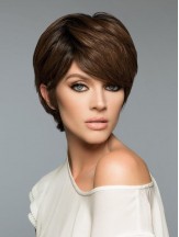 Fashion Brown Cropped Straight Human Hair Wigs