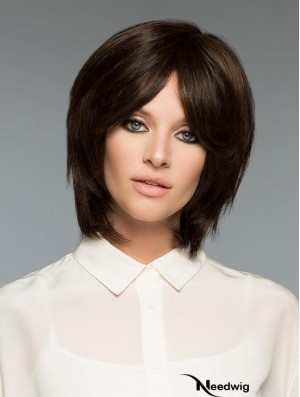 Brown Natural Straight Short Remy Human Hair Bob Wigs