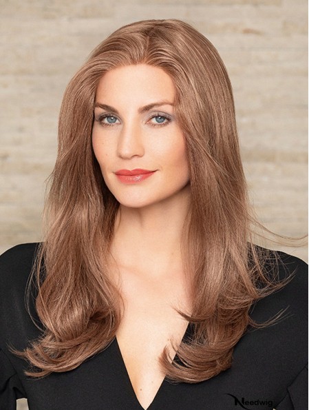 Auburn Long 18 inch Without Bangs Durable Human Hair Wigs