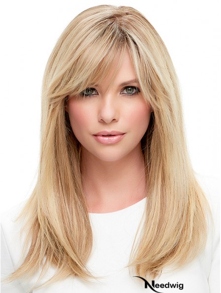 Ladies Wigs Cheap 100% Hand Tied With Bangs Straight Style