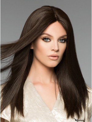 16 inch Long Monofilament Black Remy Hair Wigs