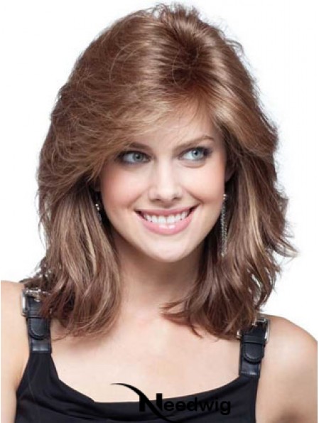 Front Lace Wigs UK Human Hair With Bangs Shoulder Length