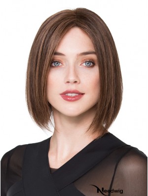 Bob Human Hair Wigs Brown Color Chin Length Bobs Cut