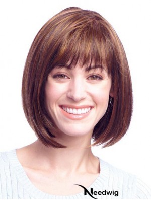 Human Hair Bob Wigs With Monofilament Bobs Cut Chin Length