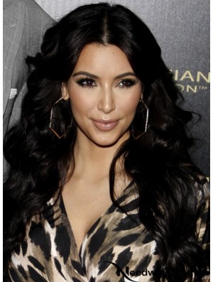 Kim Kardashian Lace Front Remy Human Black Color Long Length