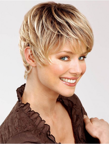 Blonde Wig True 100% Hand Tied Short Length Straight Style