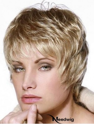 Short Wig 100% Hand Tied Straight Style Cropped Length Layered Cut