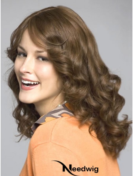 Brown Long Fashionable Wavy Layered Lace Wigs