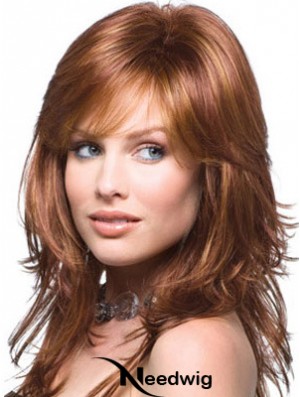 Layered Comfortable Wavy Auburn Long Synthetic Wigs