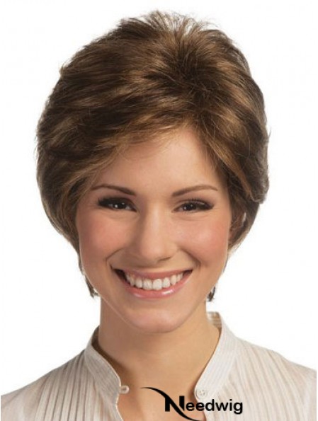 Lace Front Monofilament Human Hair Wigs Short Length Straight Style Boycuts