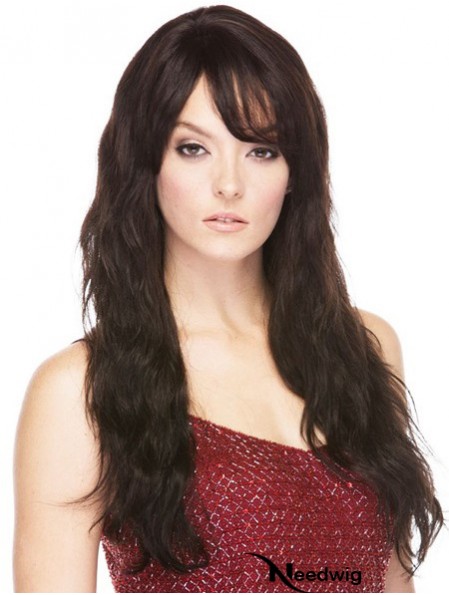 Brazilian Human Hair With Bangs Straight Style Long Length