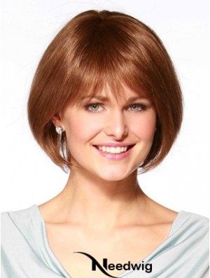 Real Hair Bob Wig Remy Human Bobs Cuts Straight Style Chin Length