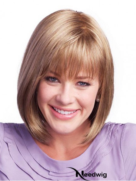 Chin Length Brown Sassy 11 inch Straight Bob Wigs