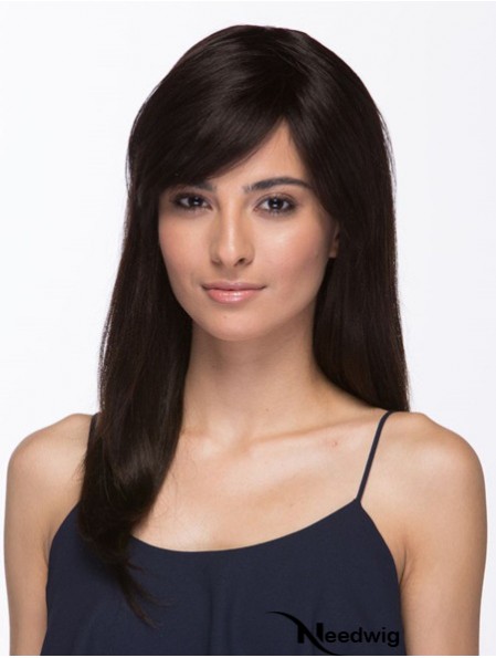 Brazilian Wigs Human Hair Long Length Brown Color With Bangs