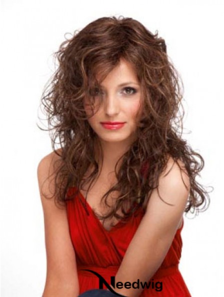 Curly Monofilament Wigs 100% Hand Tied Long Length Layered Cut