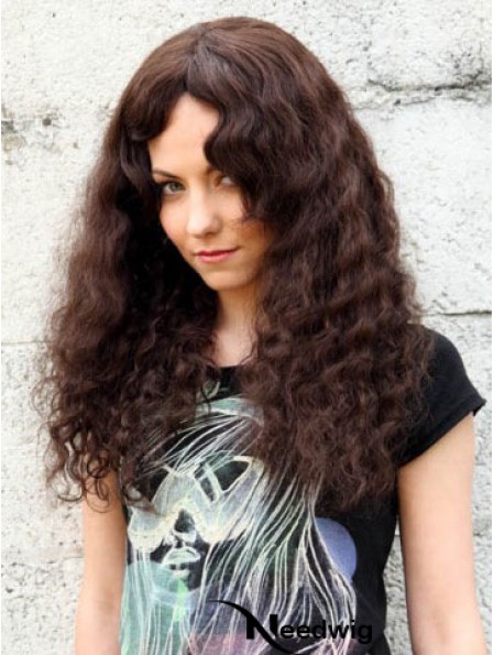 Human Curly Wigs With Capless Curly Style Long Length