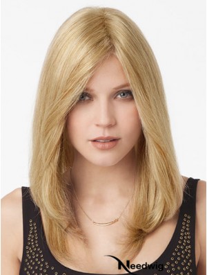Blonde Long Great Straight Without Bangs Lace Wigs