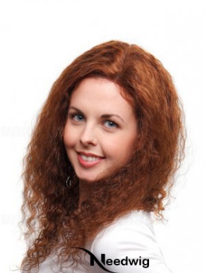 Curly Auburn Remy Human 100% Hand Tied Mono Wigs