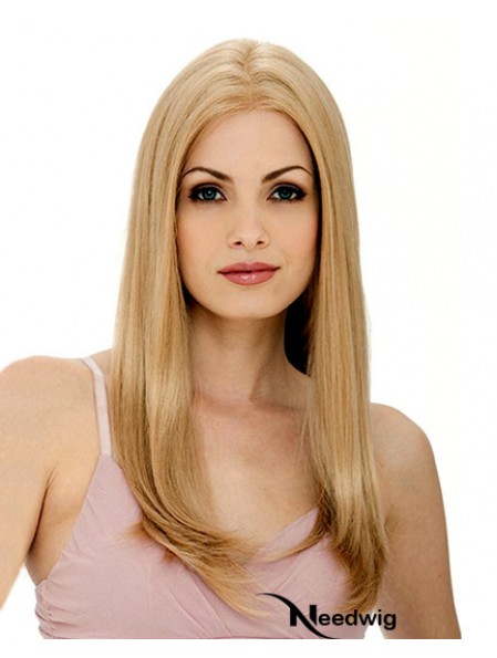 24 inch Blonde Long Layered Straight Flexibility Lace Wigs