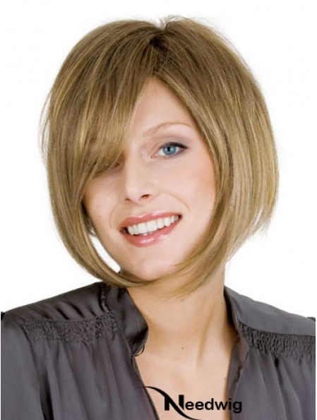 Blonde Straight Chin Length Bobs 100% Hand-tied Cheap Wigs For Women