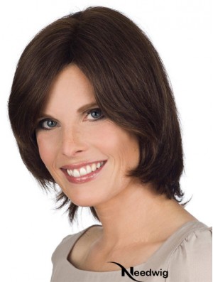 Lace Front Chin Length Straight Brown Natural Bob Wigs